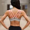 Yoga outfit Sexig kvinnors sportbh korsband tillbaka mager gym som kör fitness skörd topp träning kläder sujetador deportivo p156