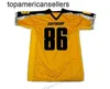 Aanpassen Gotham Rogues Hines Ward #86 Voetbal Jersey Film Geel Gestikt Elke Naam Nummer Maat 2XS-3XL