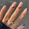 Nieuwe draagbare nagels golflijnen afneembare pers op nagels kunst diy volledige hoes manicure tips eenvoudige mode zwart witte nep manicures