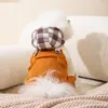 Köpek Giyim Pet Giysileri Sonbahar Kış Tulum Kedi Moda Yün Hoodie Küçük Sevimli Ekose Süvari Köpek Sıcak Pijamalar Kostüm Yorkie Kaniş