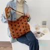 Evening Bags Youda Women's Love Pattern Corduroy Shoulder Bag Retro Beautiful Handbag Book Shopping For Girls