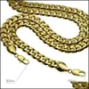 Chains Mens 18K Gold Filled Solid Cuban Curb Chain Necklace 60Cm Drop Delivery Jewelry Necklaces Pendants Dhgarden Dhgim