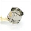 Anelli a fascia Tre anelli con fango diamantato e gioielli con consegna a goccia in acciaio al titanio Dhgarden Dh35A