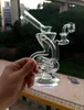 El vidrio transparente Bong Hookahs Reciclador de agua Quemador de aceite Dab Rig Shisha Pipes para fumar