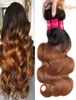 Brazylijska fala ciała ludzkie włosy wiązki 1b 30 Ombre Body Wave Virgin Hair Weave Bundles Gagaqueen3435527