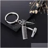 Nyckelringar Creative Keychains hårtork sax Comb Pendant Gift Nyckelringar Holder smycken gåvor släpp leverans dhwzr