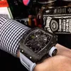 Superclone horloges polshorloge ontwerper luxe heren mechanisch horloge richa milles rm35-02 automatische beweging saffier spiegel geïmporteerde rubberen vouw