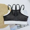 Tenue de Yoga 2022 soutien-gorge de sport pour femmes gymnastique respirant maille haut court actif noir blanc gilet exercice vêtements entraînement