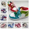 2023 Designer 1 Kids Basketball Shoes Infants Toddler Childrens Blue Pink Green Bred board trainers Sneakers Sports Outdoor Christmas Gift size Eur 26-37