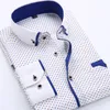 Camicie casual da uomo Camicie da uomo floreali abbottonate Camicia da uomo di marca Maschile di alta qualità Manica lunga Slim Fit Abiti da uomo neri 221128