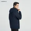 Mens Down Parkas CORBONA Estilo Oversize Outono Jaqueta de Algodão À Prova de Intempéries Negócios Casuais Homens Casaco de Inverno Ao Ar Livre Chapéu Destacável Parka 221129