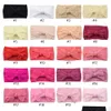 Opaski na głowę 38 Kolory INS Baby Girl Ruffles Big Bow Headbands Plain Nylon Bowknot Fairbands HEADWEAR DZIECKO URODZINY TRUBAN DHFZE