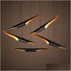 Pendant Lamps Nordic Retro Tubar Pendant Light Black Aluminum Lamp For Living Room Bar Shop Restaurant Decorative Hanging Drop Deliv Dhhsz