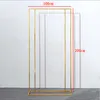 Event Party Decoration Wedding Arch Square Backdrop balloon Stand Background Shiny Metal Gold Plating Outdoor Artificial Flower Door Shelf Frame