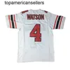 Custom #4 DeShaun Watson High School Futebol Jersey costurava branco tamanho S-4xl