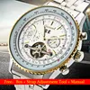 Montres-bracelets Montre Homme Creux Tourbillon Grand Cadran Chronographe Acier Inoxydable Hommes D'affaires Automatique Mécanique Montres Reloj