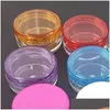 Boîtes de rangement Poubelles Pots cosmétiques en plastique Conteneurs de crème pour le visage pour les yeux vides Stockage à fond rond Boîtier transparent Différentes couleurs 0 13 Dhofx