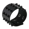 Armband Gothic Punk Hip Hop Rock Spike Nit Svart Stud PU Läder Armband Armband