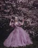 Lilac Lavender Applique Prom Dresses princess Off-Shoulder Florwer Fairy Floral Tulle Evening Dress Puffy Dress Photoshoot