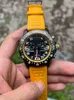 Oranje batterij polshorloges Chronograph DP Dial VK AAAAA BEWEGEN KWALITEIT MENSCHAPPEN OP CASUAL RUBBER BAND WATCH FACTORY 1884 ZWART F1XV