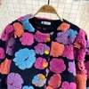 Mélanges de laine pour femmes GetSpring femmes en manteau rétro fleurs en peluche Patchwork tenues veste tout Match court vêtements d'extérieur manteau d'hiver pour les femmes 221128