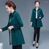 Women's Trench Coats Middle-Aged Mother Windbreaker Women Coat 2022 Spring All-Match Western Style Loose Tie Small Casual Polo Collar Trend