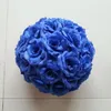 Decorative Flowers 6" 15 CM Artificial Rose Silk Flower Ball Hanging Kissing Balls For Christmas Wedding Party Decoration 16 Color