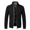 Herrtröjor Toppkvalitet Cardigan Autumn Winter Jacket Slim Fit Stand Collar dragkedja Solid Cotton Warm Warm tröja 221129