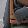 毛布秋と冬の厚い編み編みカバーブランケットレジャーソファウールノルディックソリッドカラー1髪の工場