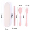 Dinnerware Sets 3PCS/Set Cutlery Set Cute Portable Travel Adult Wheat Straw Fork Camping Picnic Gift Child Office People