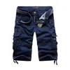 Mäns shorts Herrarna Mäns beskärda byxor Summer Designer Multi Pocket Plussize Casual Tooling Cotton Cargo Pants Overalls