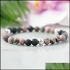 Perlen 6 mm rosa Rhodochrosit Diffusor Armband ätherisches Öl Aromatherapie Schmuck Herz Chakra Lava Rock Drop Lieferung Klammer Dhgarden Dhtpc