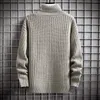 Herrtröjor vinter toppkvalitet turtleneck tröja tjock varm pullover casual s hög hals stickad male julhoppare 221129