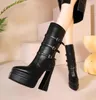 2023 AEVITAS Platform Boots Designer Luxury intrico ankle Boot Three Buckle Sexy Women Rain Rain Calf Leather High Block CHEEL CHELLED SIZA 35-41