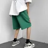 Shorts masculinos Summer Drawstring Moda verde preto branco casual s streetwear solto hip hop wide perna m-2xl t2211129