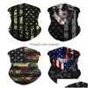 Bandanas Durag American Flag Design Mtifunction Bandana Ski Outdoor Sport Motorcycle Scarf Leopard Print Mask CS Хэллоуин доктор Дхинц