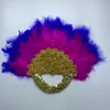 Decorative Objects Figurines Handmade ntaille Mariage Africain Bridal Turkey Feather Handle fan wedding Dance Nigerian Fans for Wedding Party 221129