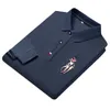 Polos pour hommes mode broderie à manches longues POLO couleur unie revers affaires décontracté 221128