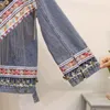 Kvinnans jackor 2022 Autumn Women Denim Jacket Embroidery Tassel Coat BF Splice Jean Female Loose Casual Outwear High Quality Coats R947