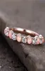 Beauty Pink Princess Luxury Alloy Fashion Jewelry Band Band Rings for Women Stains Stains Steel Rosegold Ring4250570