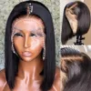 13x4 Bob Lace Front Wigs Human Human Brasilian Straight 150% Density for Women Pré -Plucked Habelo