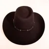 Berets lihua бренд шерсть широкие шляпы Brim fedora для женщин мужчины черный/белый/коричневый цвет платье шляпы войлока панама с формой купола.