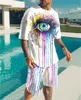 Herrspårar Est Overized Clothes Vintage Tshirt Shorts Set Man Tracksuit Summer Ghost Face 3D Printed Men Outfits Casual 221129