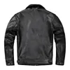 Men's Leather Faux Black Classic Made of Genuine Jacket Men Natural Top Layer Cowhide Simple Slim Fashion Corium Moto Coat 221128