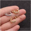 Dangle Lustre Oreille Piercing Dangle Zircon Boucles D'oreilles Pour Femmes Bling Creative Simple Mini Hoop Oreilles Manchette Boucle D'oreille Helix Tragus Juif Dhfkg