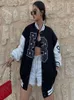 Jackets femininos y2k streetwear outono vintage beisebol estilos de grandes dimensões de grandes dimensões de casacos soltos mulheres bombardeiro de moda