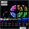 Paski LED Bluetooth LED Lights RGB Light Zestaw 16,4 stóp 32,8 stóp 150LED SMD5050 Wodoodporny muzyka Synchronizacja kolorów Zmiana kontrolera Dhygx