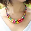 Choker Boheemse stijl Semi-Impecious stenen turquoise sleutelbeen ketting Thaise wax draad handgeweven korte ketting vrouwen