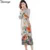 Party Dresses Women's Autumn Vintage Casual Floral O-Neck 4XL Bodycon Elegant Long Vestidos for Women vestidos de mujer 221128