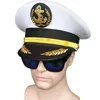 Bérets Navy Captain Cap Seaman Big Stage Performance Hat Mens Fedora 2022